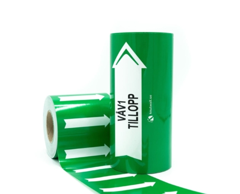 Product shot of a green label