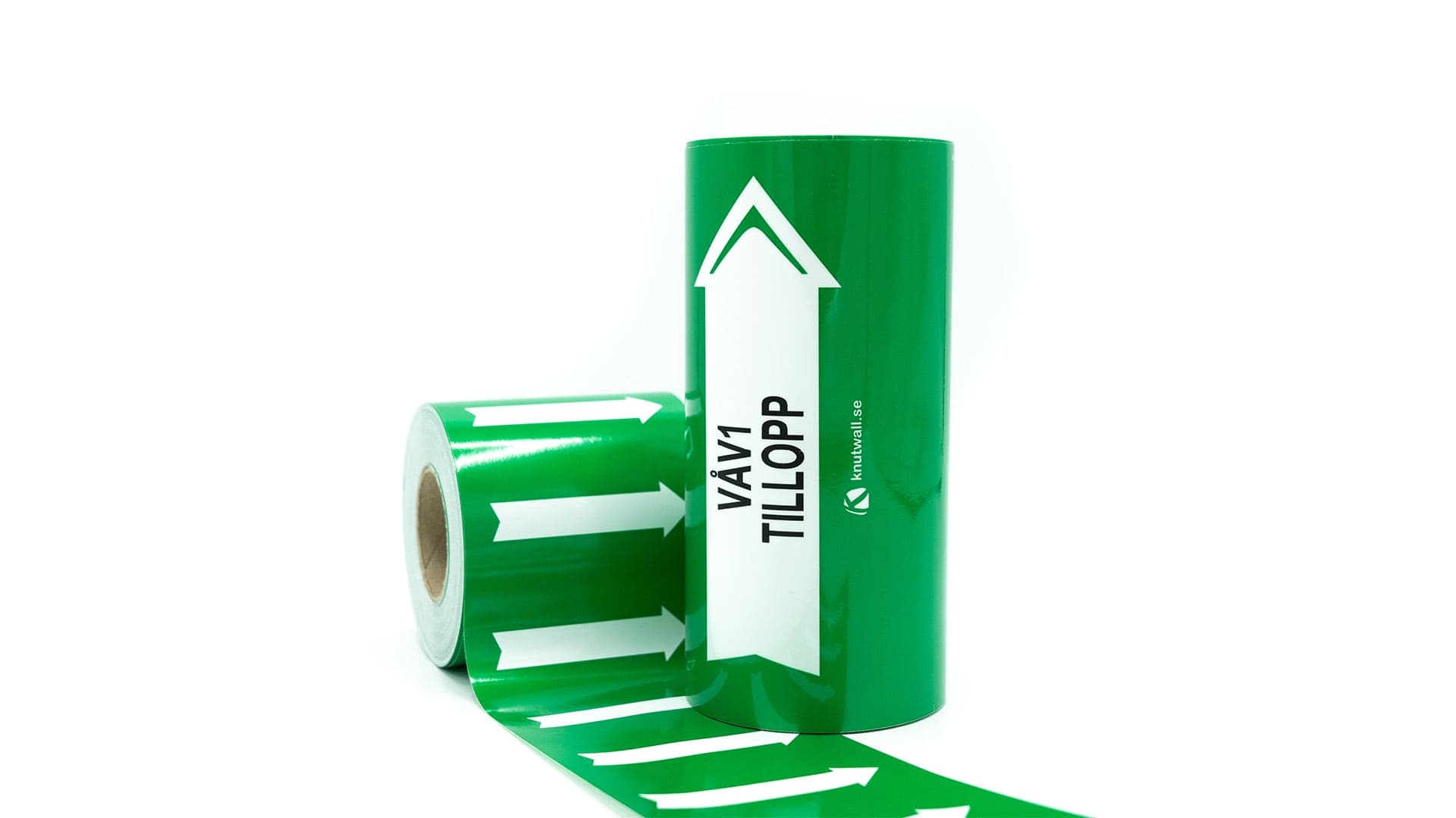 Product shot of a green label