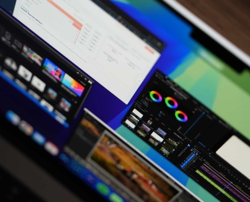 computer screen running creative apps