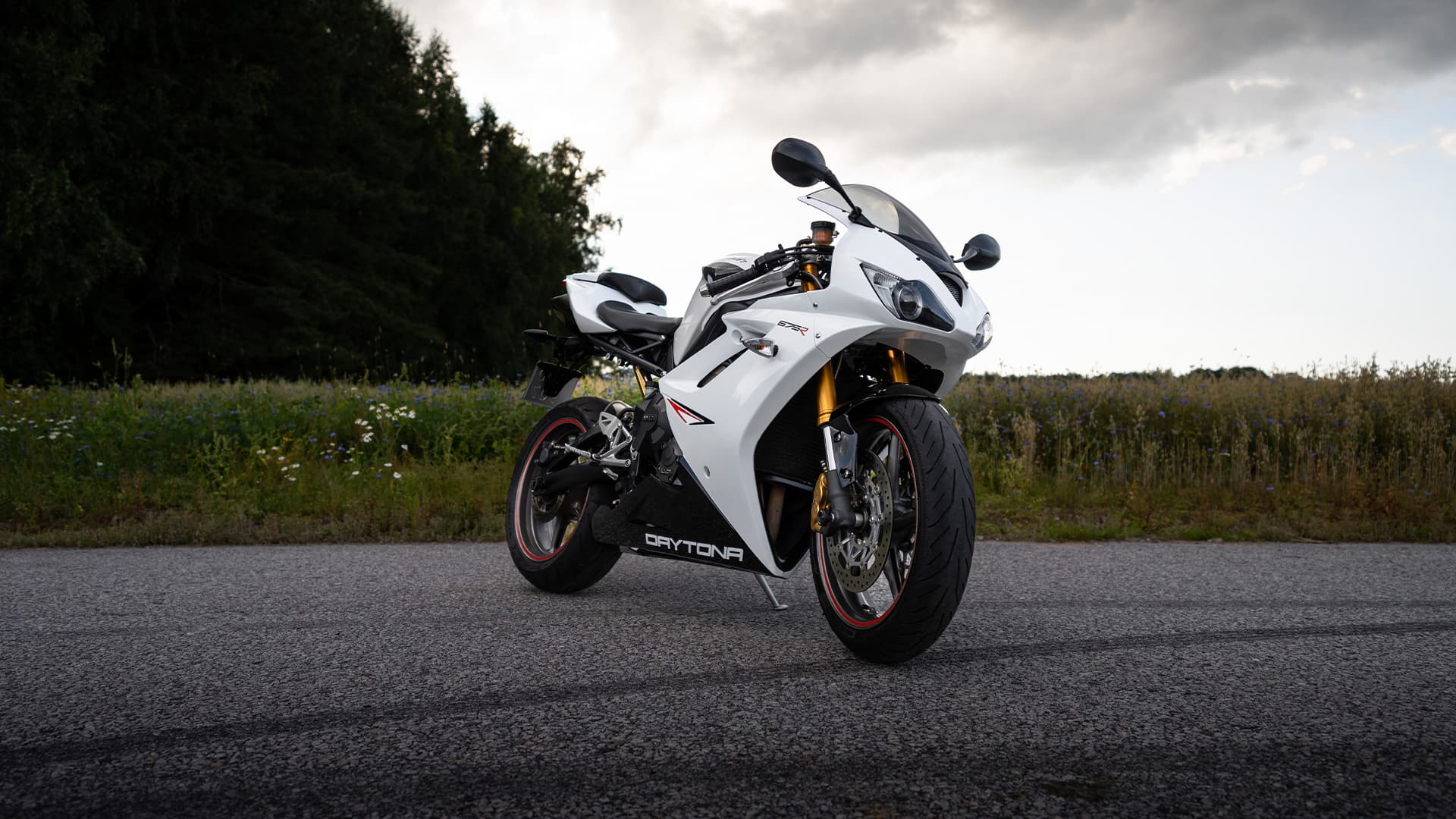 Sportbike against a cloudy background