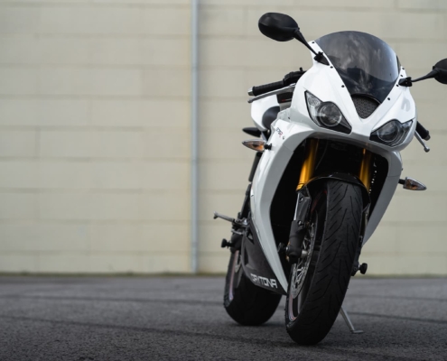 Close up of sportbike