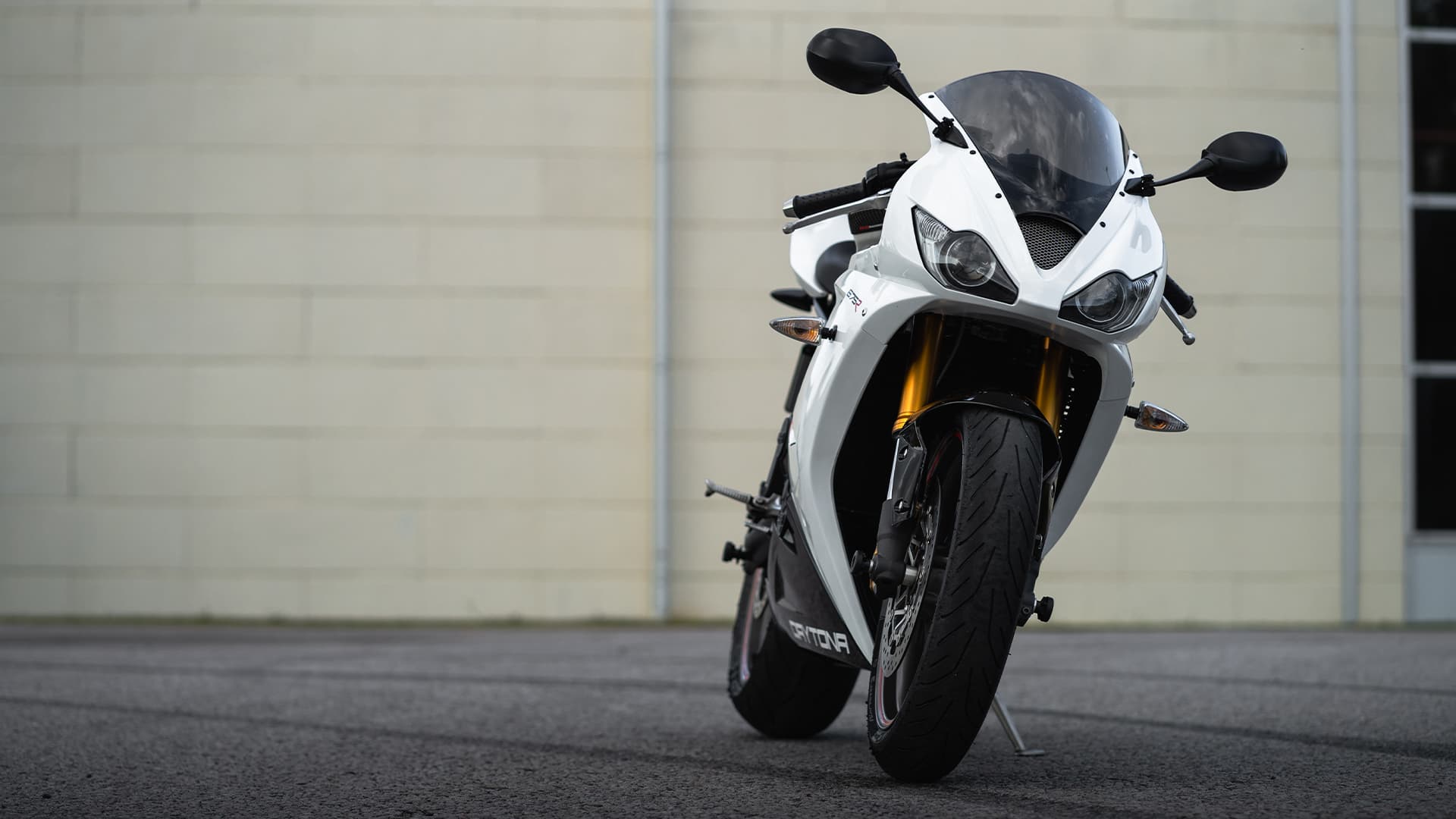 Close up of sportbike