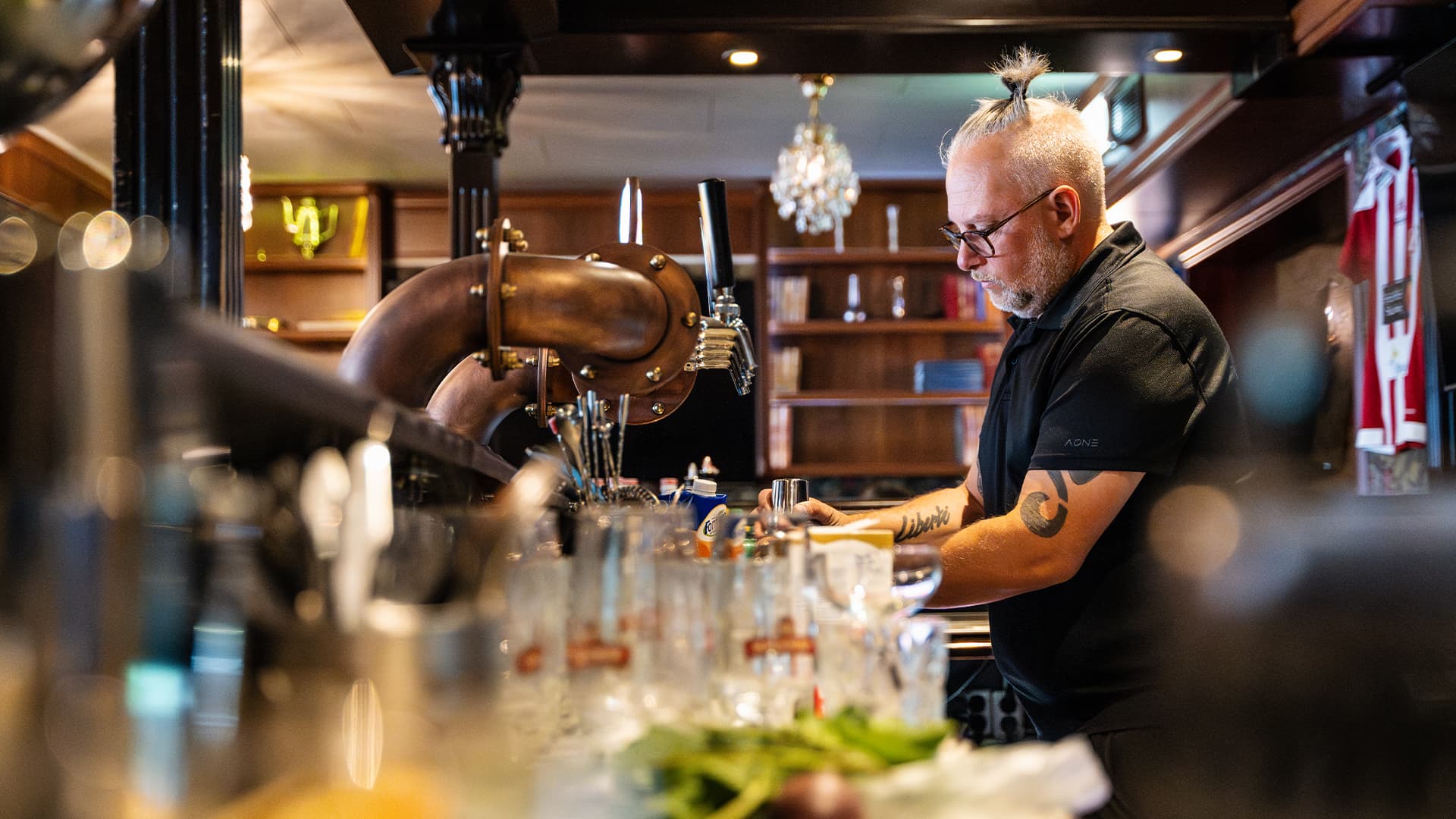 bartender doing a drink in a bar