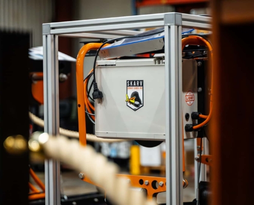 Close up of a Lidan Marine product in a showroom