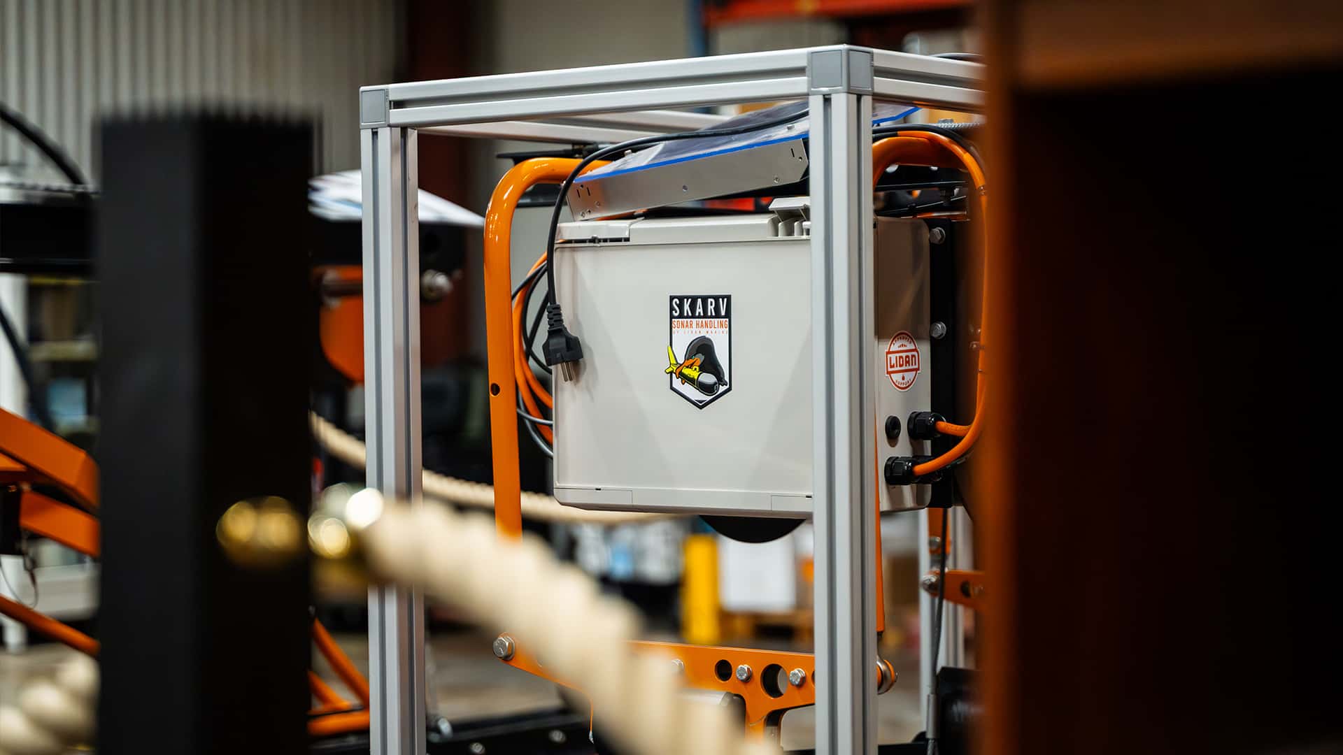 Close up of a Lidan Marine product in a showroom