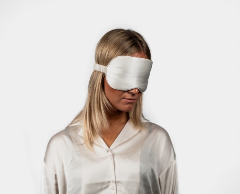 woman model wearing a sleeping mask