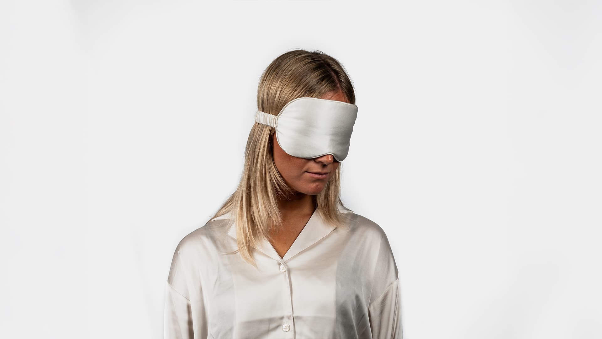 woman model wearing a sleeping mask