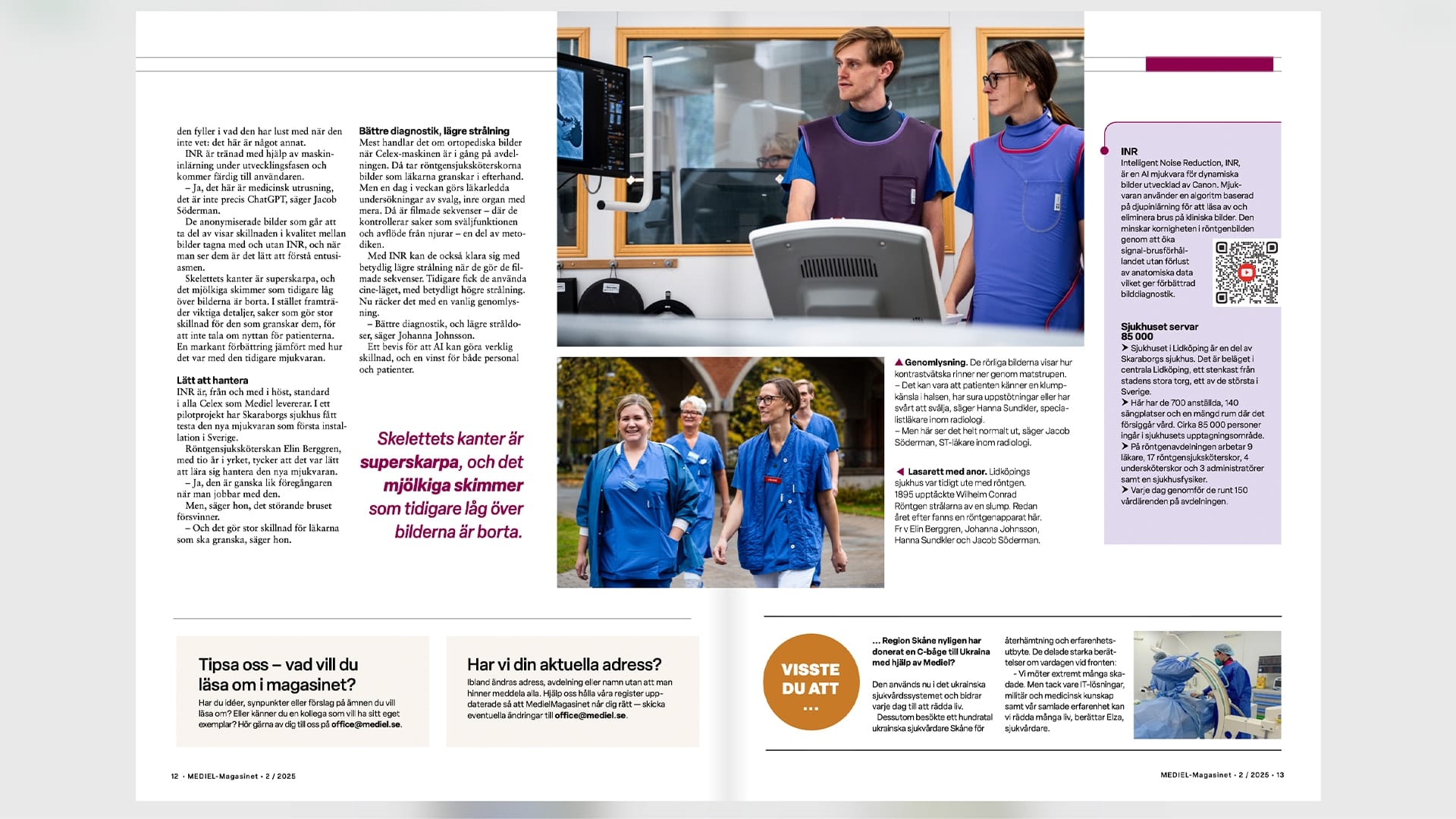 Article in Medielmagasinet where healthcare personnel are working